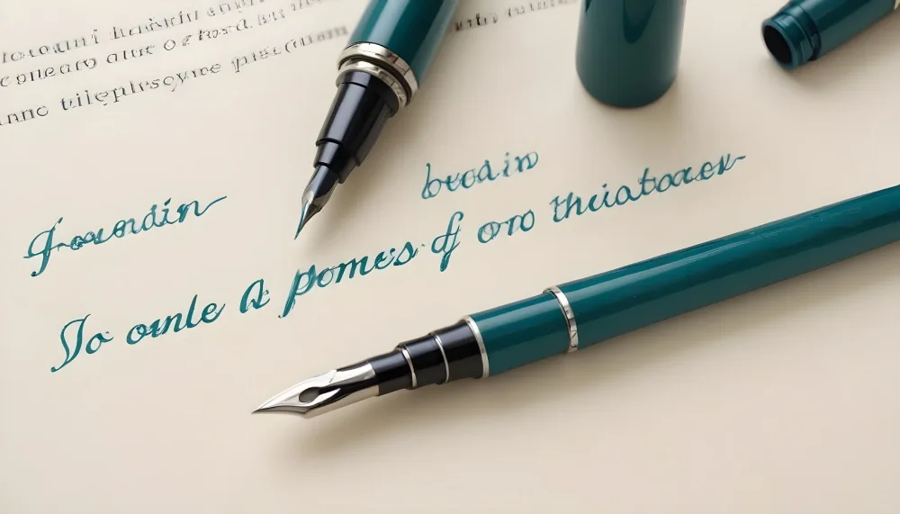 pikaso_texttoimage_fountain-pen-writing-text-deep-teal-and-light-grey